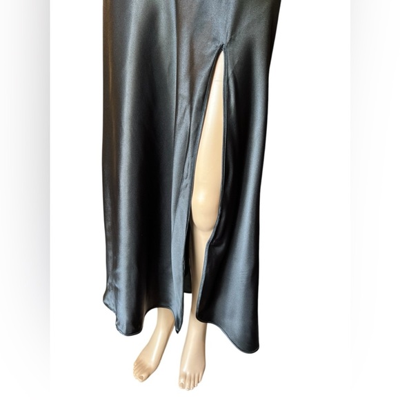 Vintage 80s Victorias secret GOLD LABEL black mesh Side Slit nightgown Size P - Picture 9 of 15